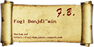 Fogl Benjámin névjegykártya