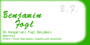 benjamin fogl business card