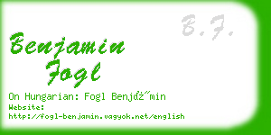 benjamin fogl business card